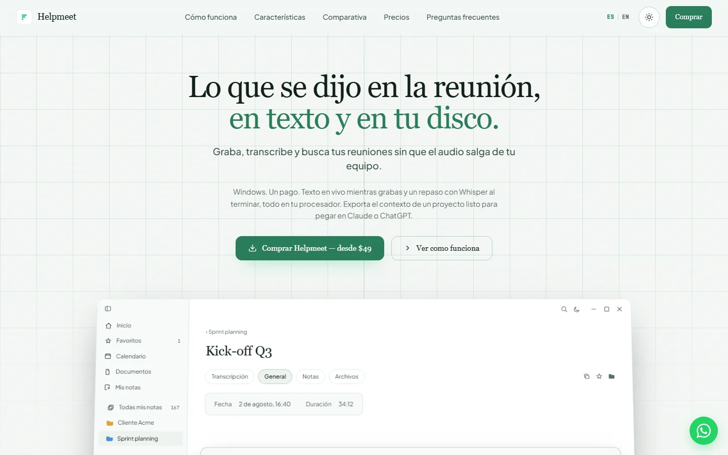 Contenido de la aplicación