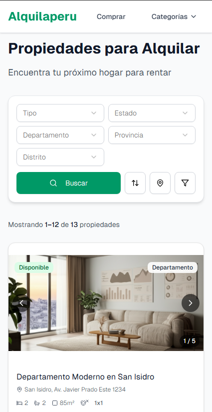 Contenido de la aplicación