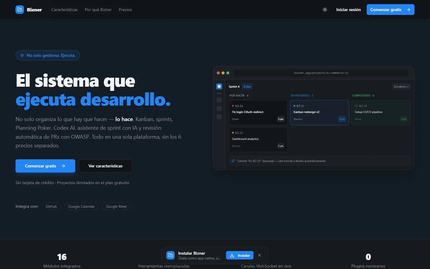 Contenido de la aplicación